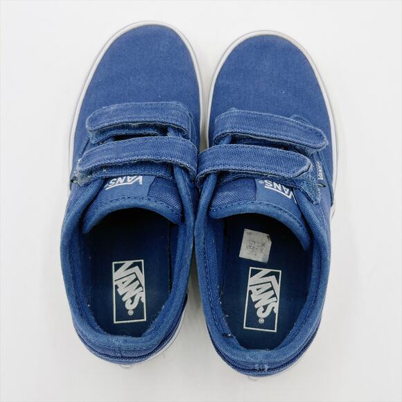 Van’s Atwood Velcro Canvas Shoes Navy Blue White Youth 2 - Picture 6 of 8